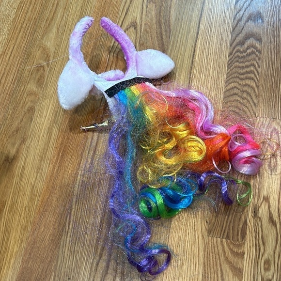 Unicorn container bundle light up tutu neon rainbow & rainbow ponytail headband - Picture 4 of 9
